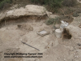 Andronondambo Sapphire deposit: artisanal diggings in alluvial/eluvial sediments. 
