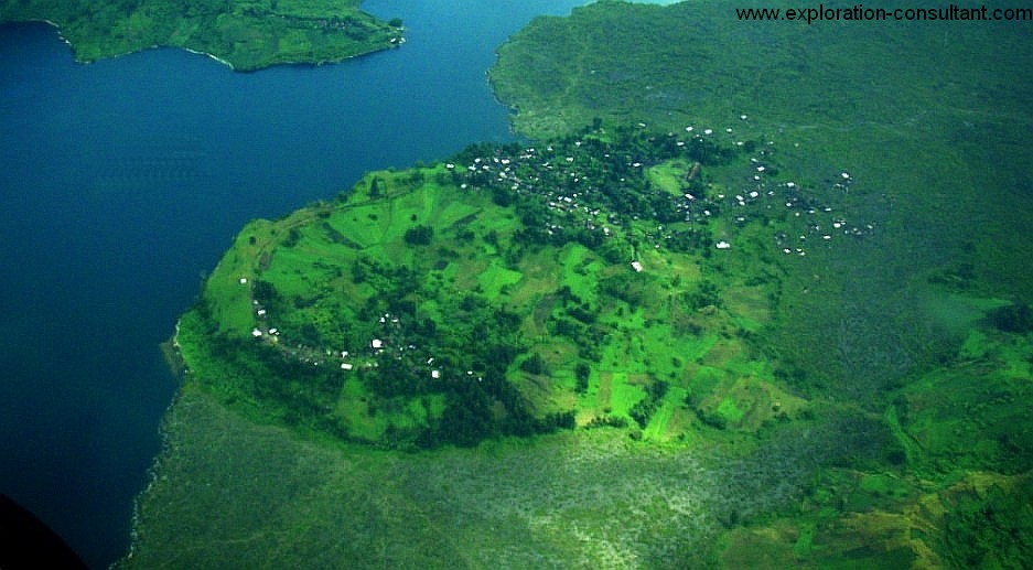 A beautiful adventive crater of Nyiragongo on the shores of Lake Kivu