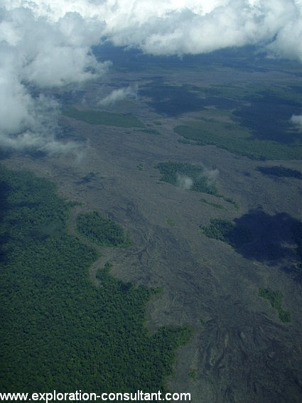 Another major recent lava flow somewhere between Goma and Lake Edward