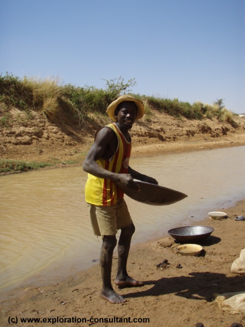 panning for gold in the Sirba River