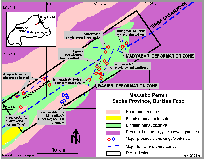 Piela Permit, Burkina Faso: general geology